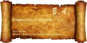 Bagnovini Anton névjegykártya